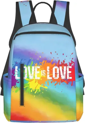 LGBT Rainbow Gay Pride Love Is Love Graffiti Travel Laptop Backpack Casual Backpacks Double Shoulder Daypack Notebook Rucksack Work Bags Sports Bag for Gym Hiking Camping Beach