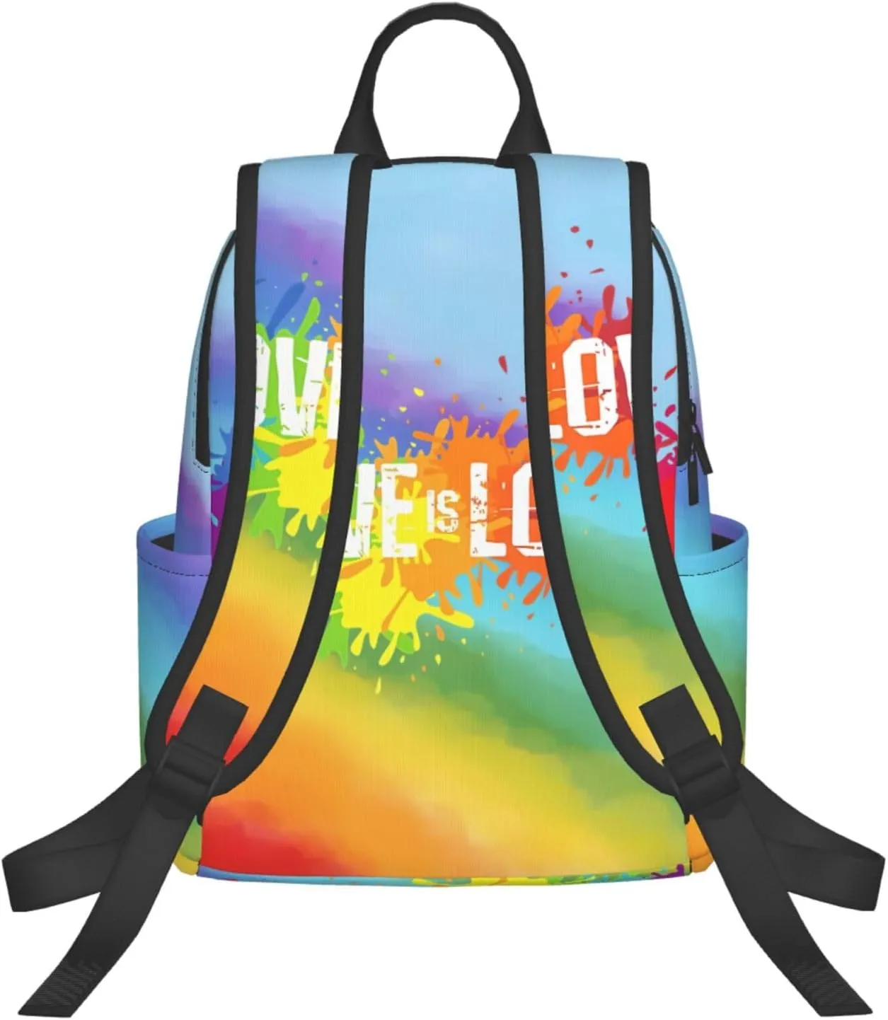 LGBT Rainbow Gay Pride Love Is Love Graffiti Travel Laptop Backpack Casual Backpacks Double Shoulder Daypack Notebook Rucksack Work Bags Sports Bag for Gym Hiking Camping Beach