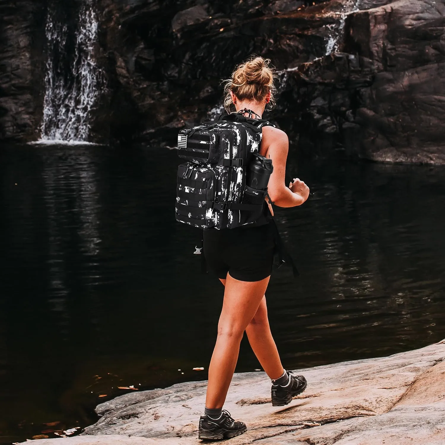 LHI Tactical Military Backpack for Men and Women 25L/35L Army Assault Pack Bag Small Rucksack with Bottle Holder