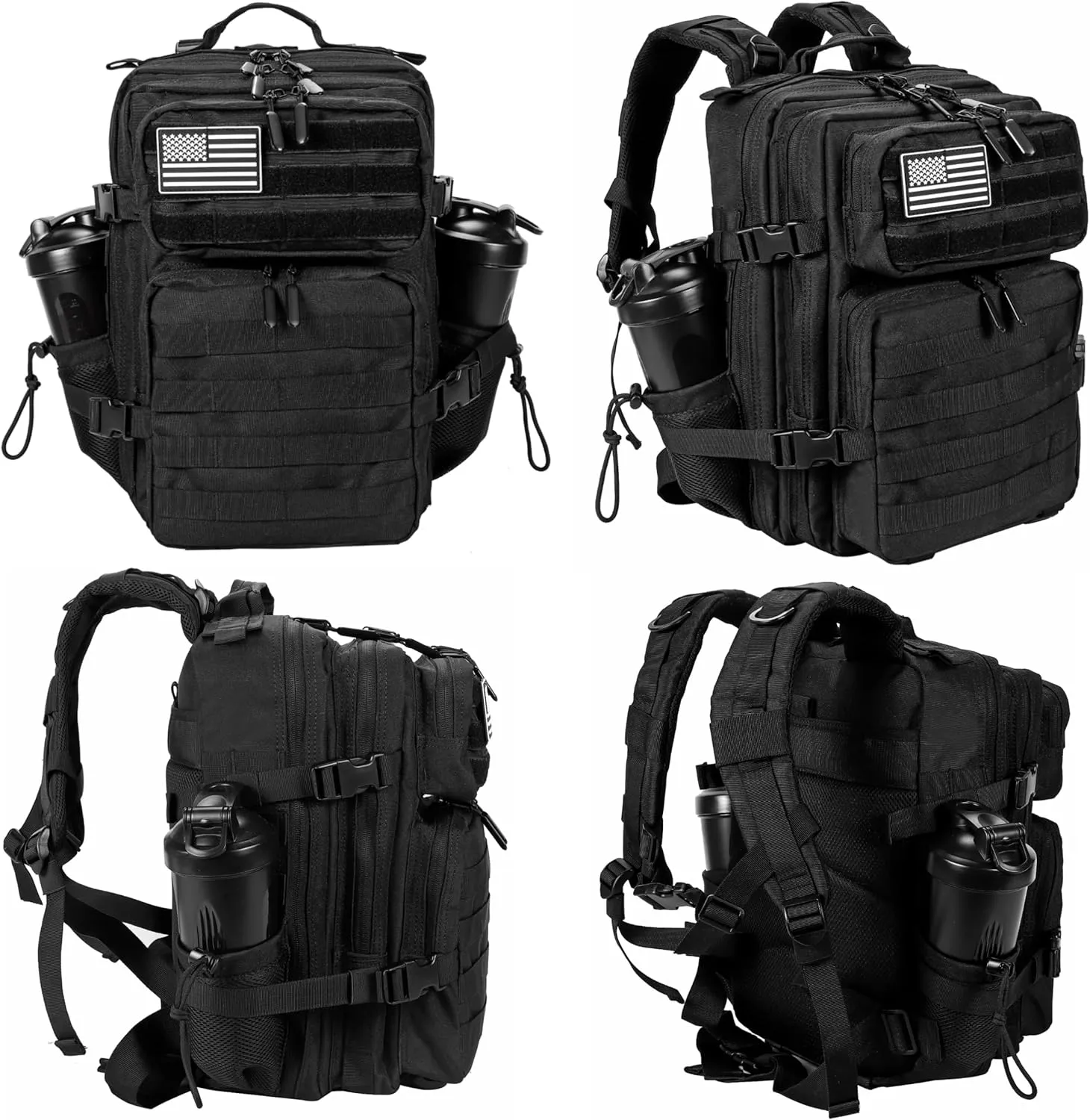 LHI Tactical Military Backpack for Men and Women 25L/35L Army Assault Pack Bag Small Rucksack with Bottle Holder