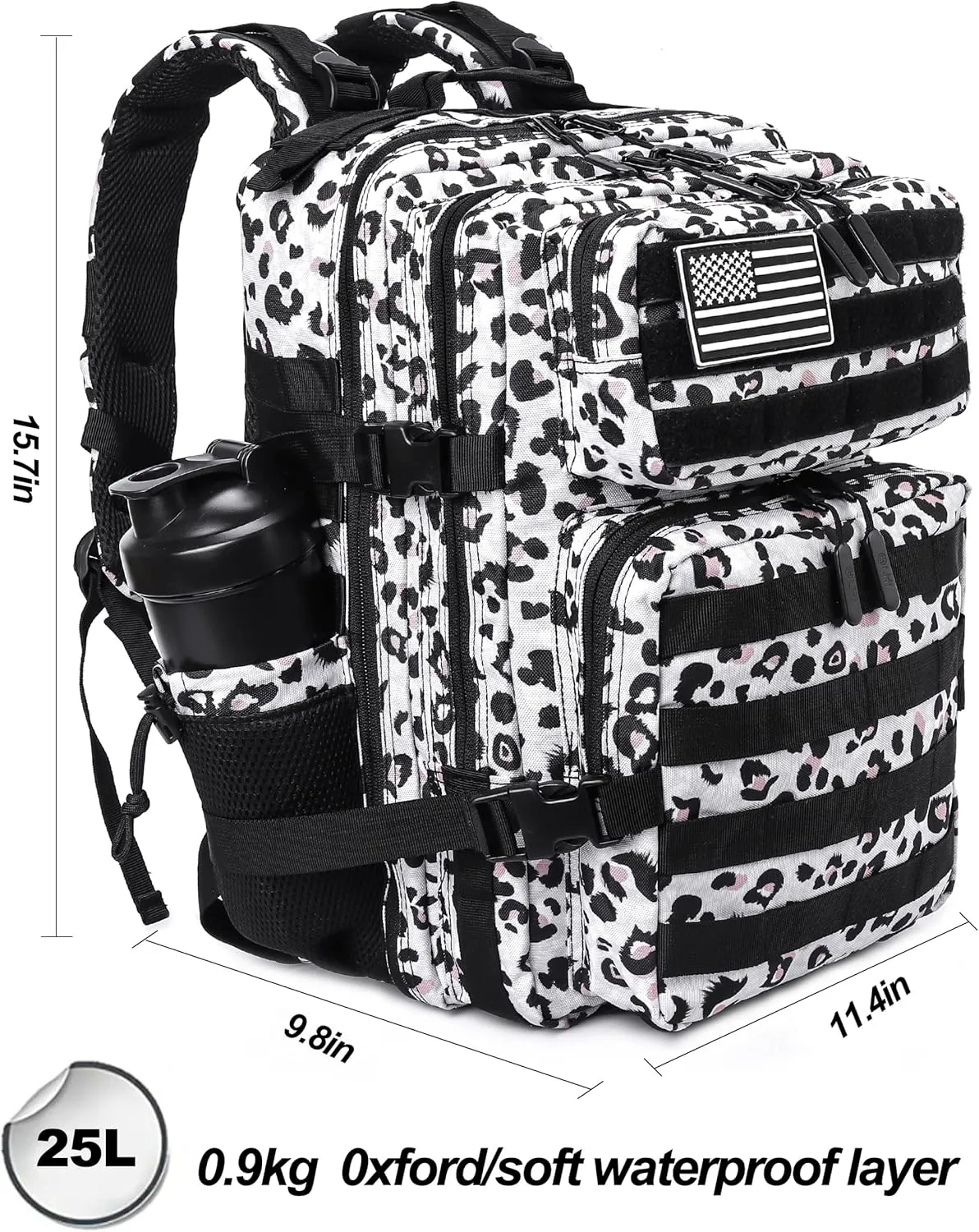 LHI Tactical Military Backpack for Men and Women 25L/35L Army Assault Pack Bag Small Rucksack with Bottle Holder