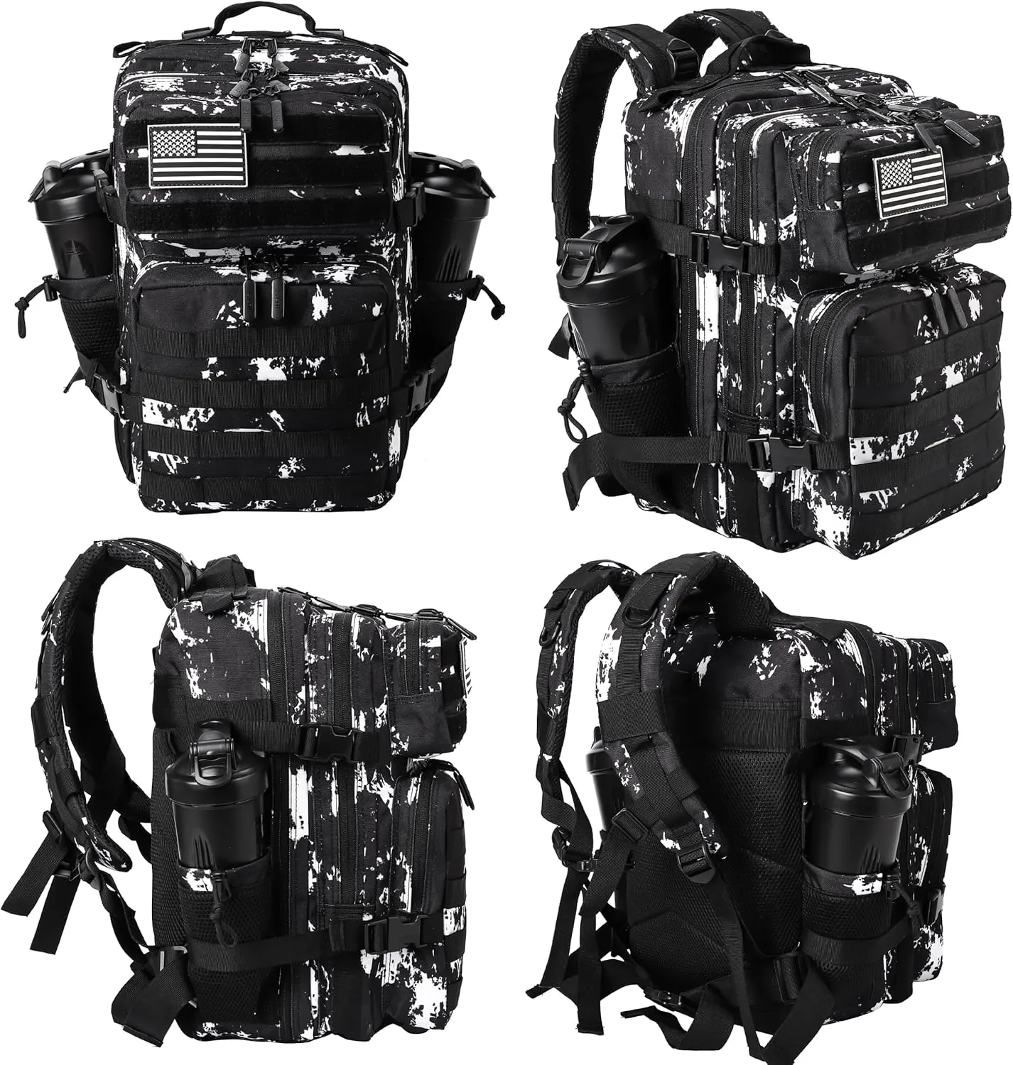 LHI Tactical Military Backpack for Men and Women 25L/35L Army Assault Pack Bag Small Rucksack with Bottle Holder