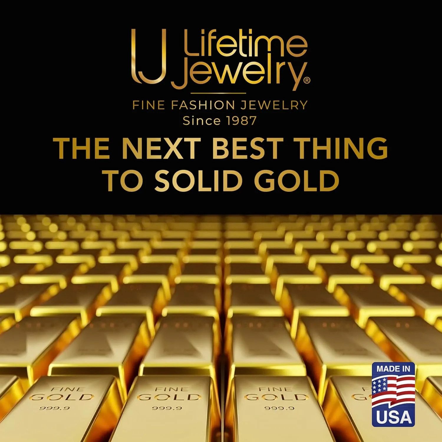 LIFETIME JEWELRY 11mm Flexible Herringbone Chain Necklace 24k Real Gold Plated