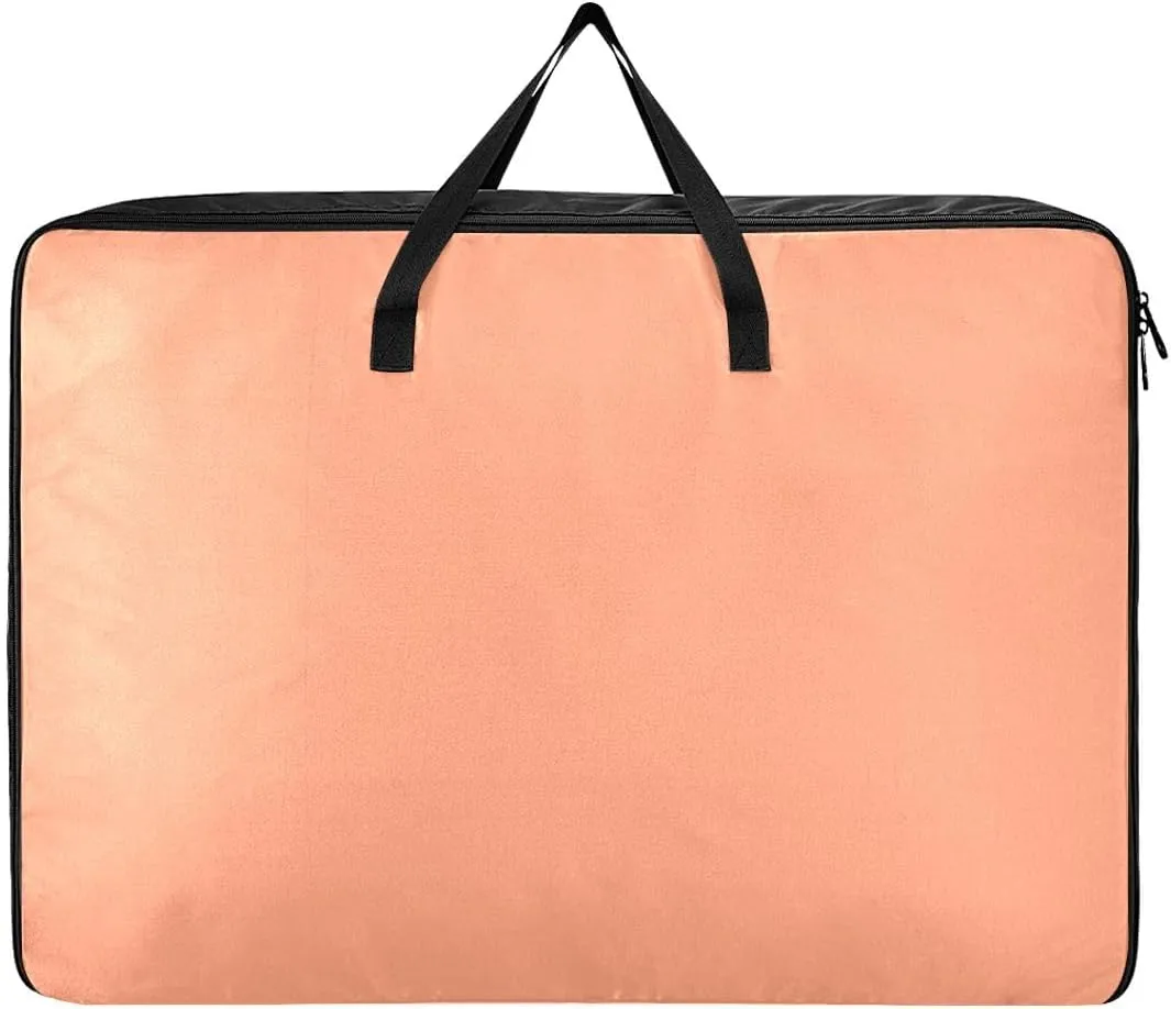 Light Salmon Storage Bag, 27.5x19.7x11 In, Collapsible Moving Bags Zippered Storage Bag for Moving