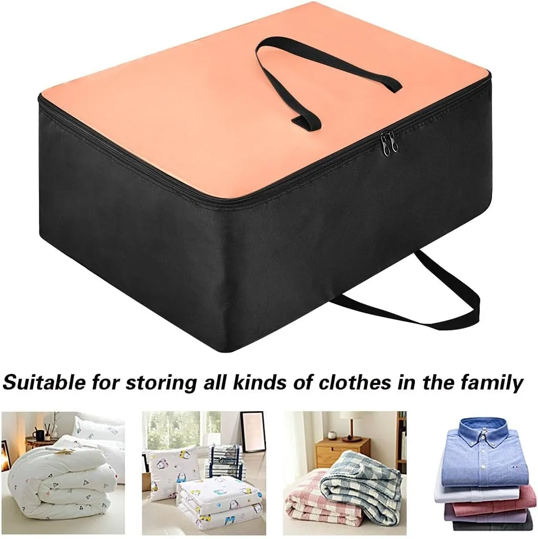 Light Salmon Storage Bag, 27.5x19.7x11 In, Collapsible Moving Bags Zippered Storage Bag for Moving