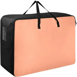 Light Salmon Storage Bag, 27.5x19.7x11 In, Collapsible Moving Bags Zippered Storage Bag for Moving