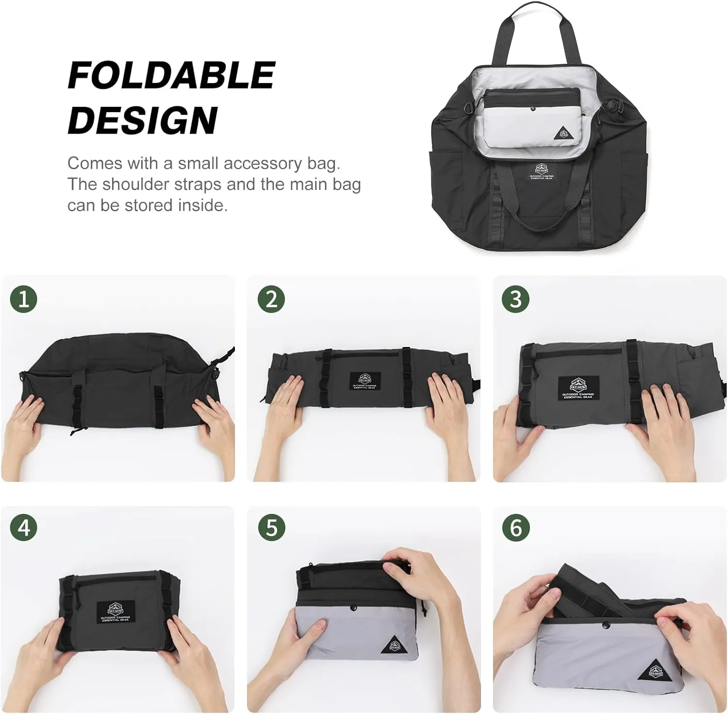 Lightweight Travel Bag for Men & Women - Waterproof Overnight Bag with Removable Strap & Trolley Sleeve