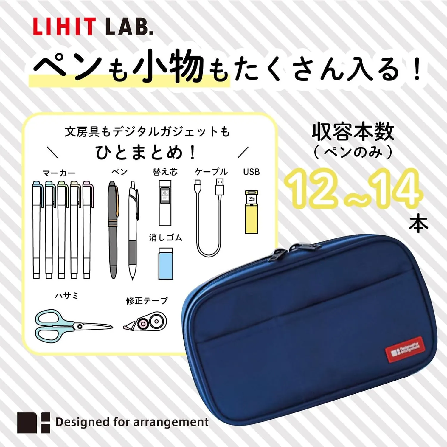 LIHIT LAB Large Capacity Zipper Pencil Case For School Office College, Big Capacity 4 Compartments Pencil Bag Holder Adults Teen Boys Girls, Travel Cosmetics Storage, Yellow Green (A7551-6)