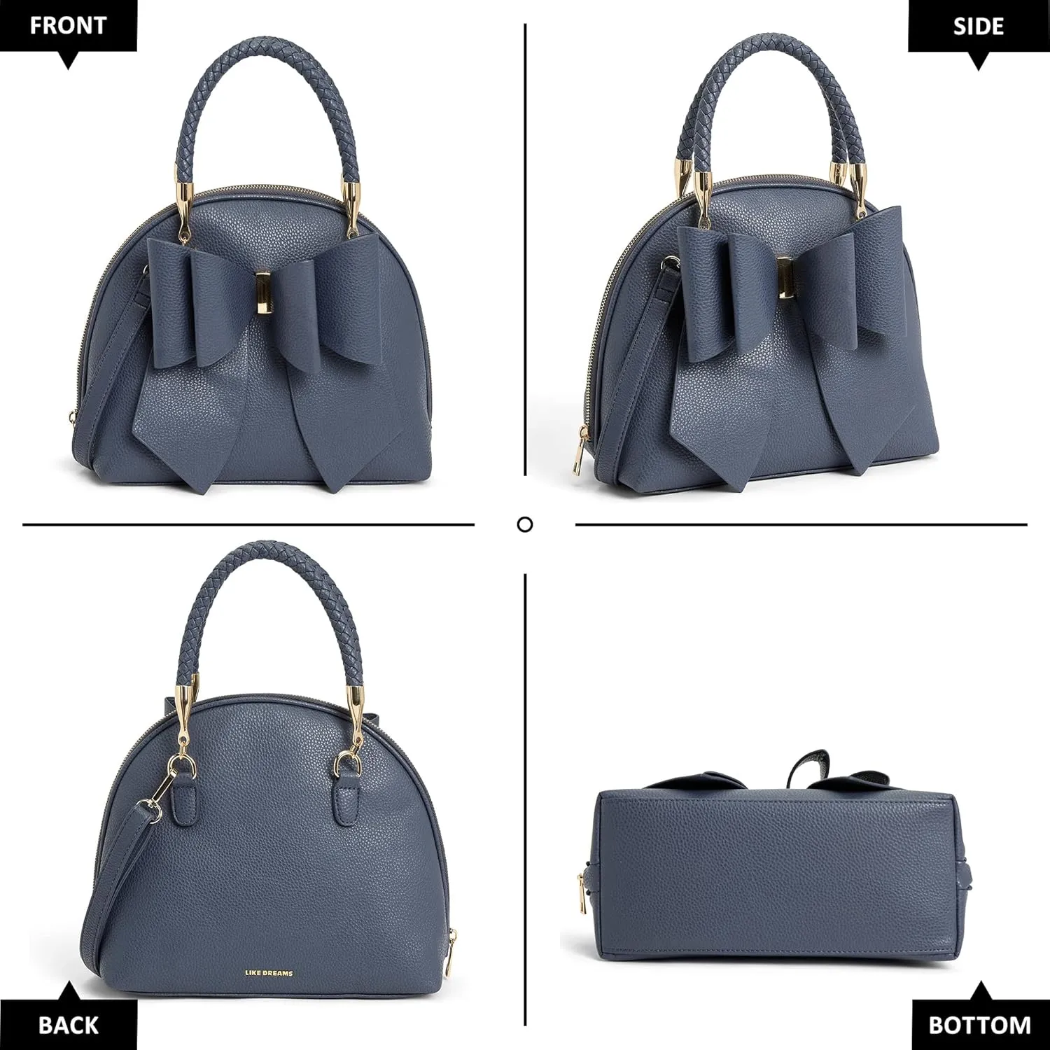Like Dreams Vegan Leather Tote Bag for Women - Elegant Bowtie Satchel Purse, Stylish Handbag & Purse for Women