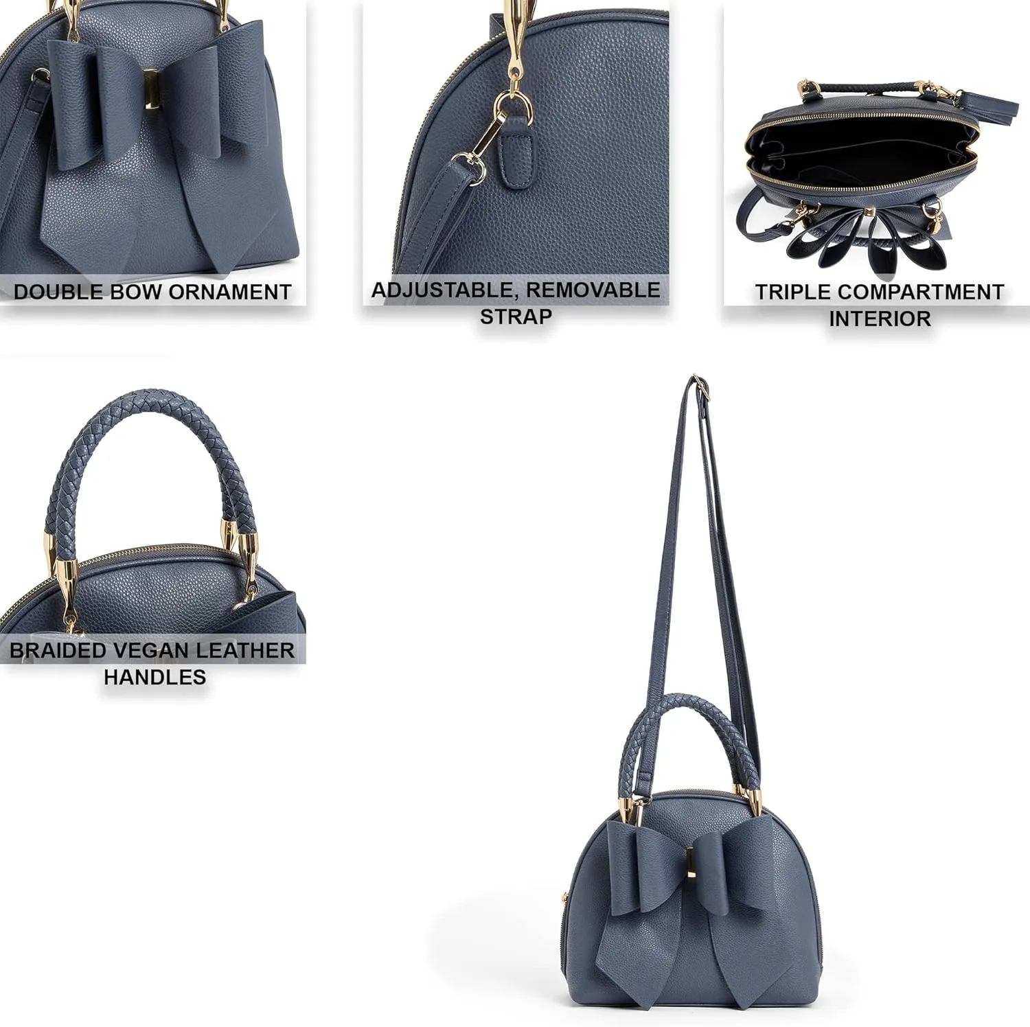 Like Dreams Vegan Leather Tote Bag for Women - Elegant Bowtie Satchel Purse, Stylish Handbag & Purse for Women