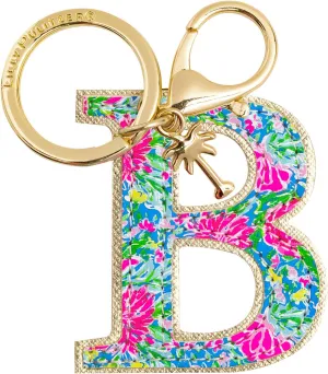 Lilly Pulitzer Leatherette Initial Keychain, Letter Bag Charm for Women