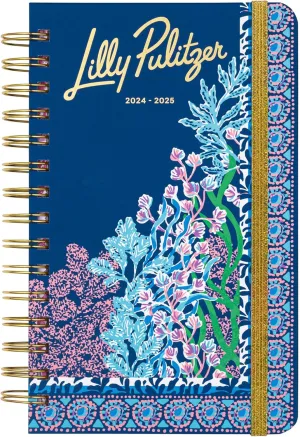 Lilly Pulitzer Medium Planner August 2024-December 2025, Weekly Agenda & Monthly Calendar, Stickers, Pockets, Spiral Binding, Secret Escape Engineered