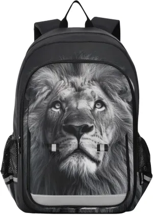 Lion Print Backpack for Boys Middle-School Elementary Bookbags 20325147