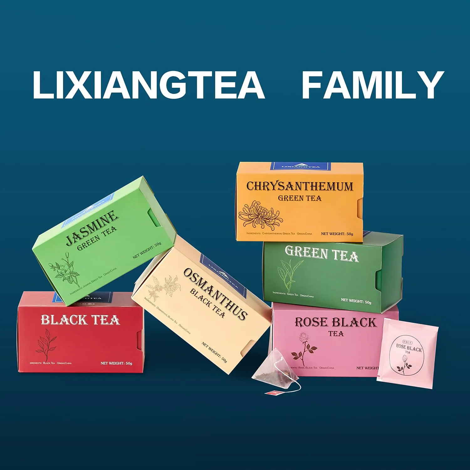 LIXIANGTEA Rose Pink Tea Bags | 100% Pure Black Tea Leaves, Rose Petals | Steep 25 Cups | Loose Leaf in Triangle Tea Bag | Caffeinated Iced & Hot Tea