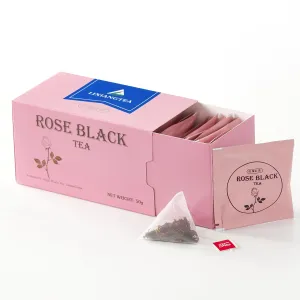 LIXIANGTEA Rose Pink Tea Bags | 100% Pure Black Tea Leaves, Rose Petals | Steep 25 Cups | Loose Leaf in Triangle Tea Bag | Caffeinated Iced & Hot Tea