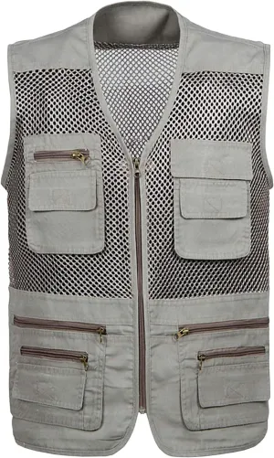 Locachy Men's Summer Outdoor Work Safari Hiking Travel Photo Fishing Vest with Pockets