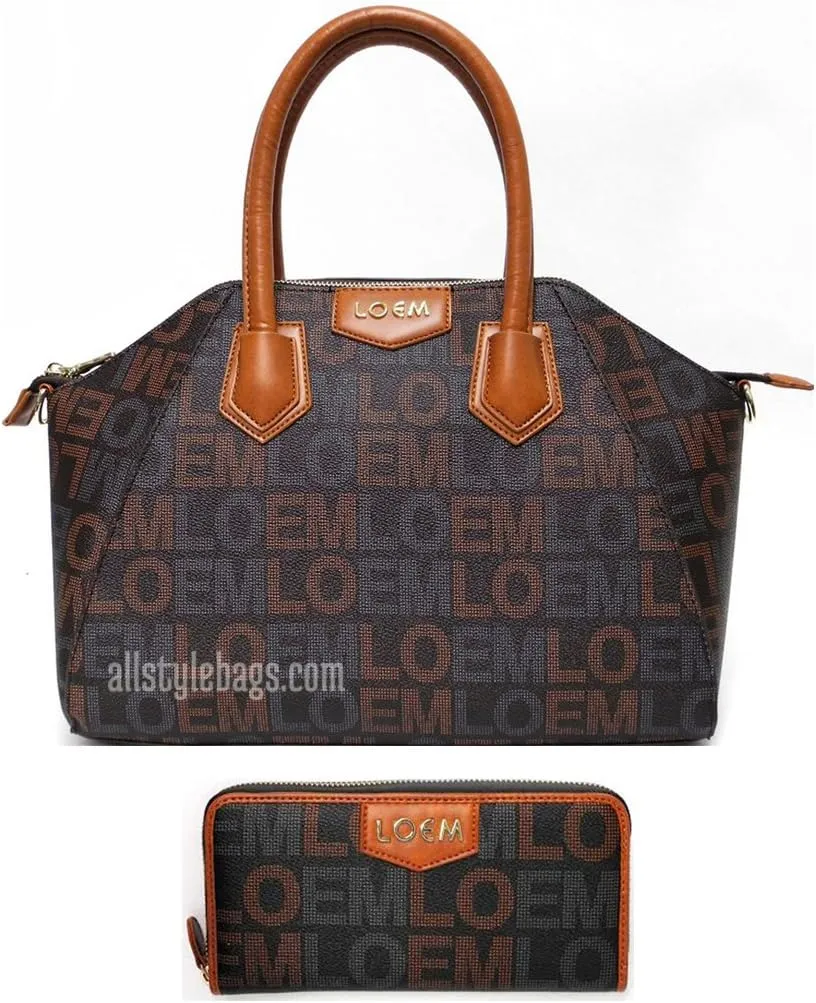 LOEM Designer signature Print shoulder boxer l wallet Bag set golden logo