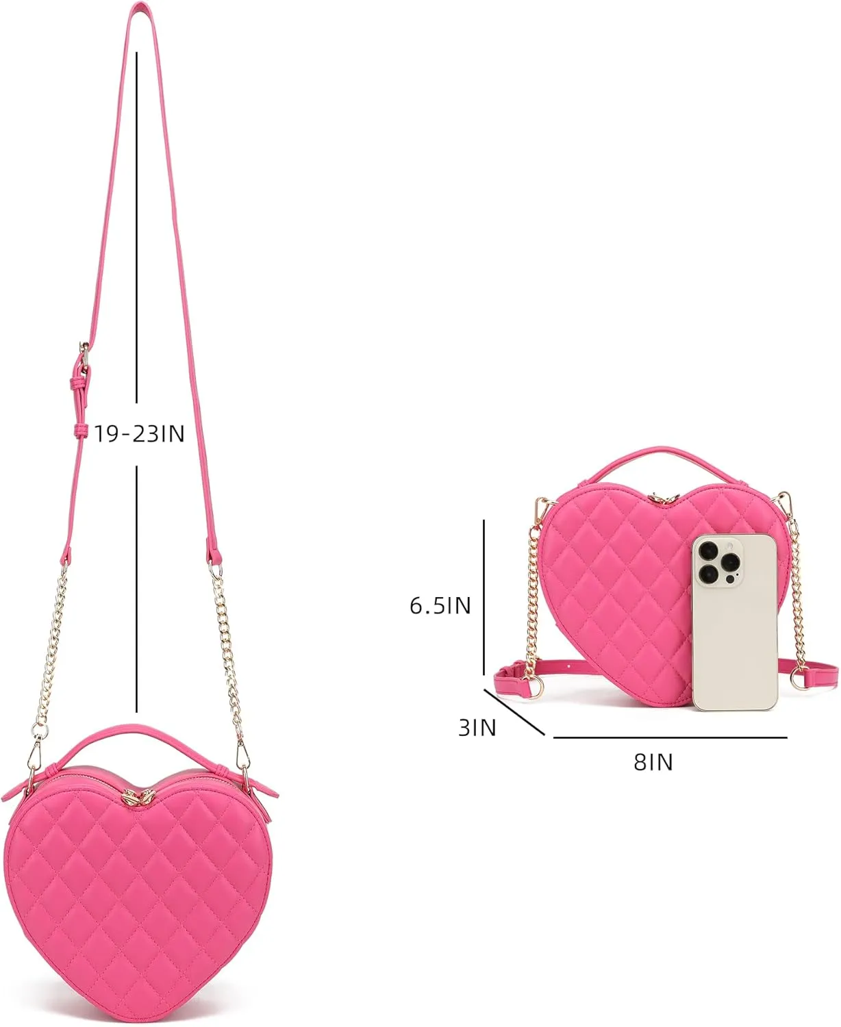 lola mae Heart Shape Satchel Crossbody Purse for women Zip Around Shoulder Bag