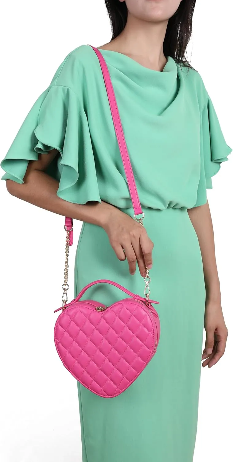 lola mae Heart Shape Satchel Crossbody Purse for women Zip Around Shoulder Bag