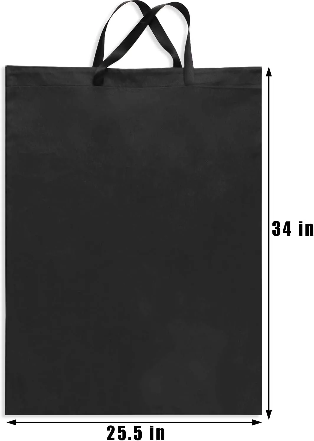 LOLOMLO Extra Large Canvas Laundry Bags with Handles & Drawstring Closure, Heavy Duty Tears Resistant Clothes Storage Travel Bags,25.5"x34",Black