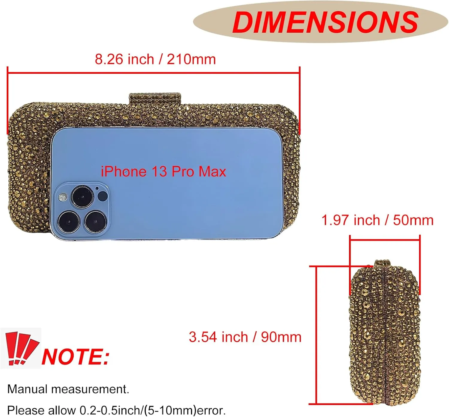 Long Rhinestone Box Evening Bag Women Formal Gathering Party Crystal Clutch Bridal Purse