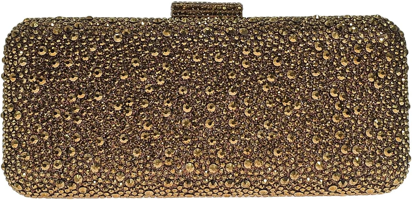 Long Rhinestone Box Evening Bag Women Formal Gathering Party Crystal Clutch Bridal Purse