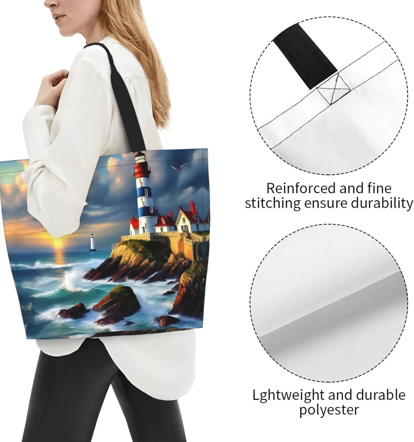 Loon Nature Bird Women Tote Bag,Casual Tote'S Handbag Big Capacity Shoulder Bag Crossbody Bag