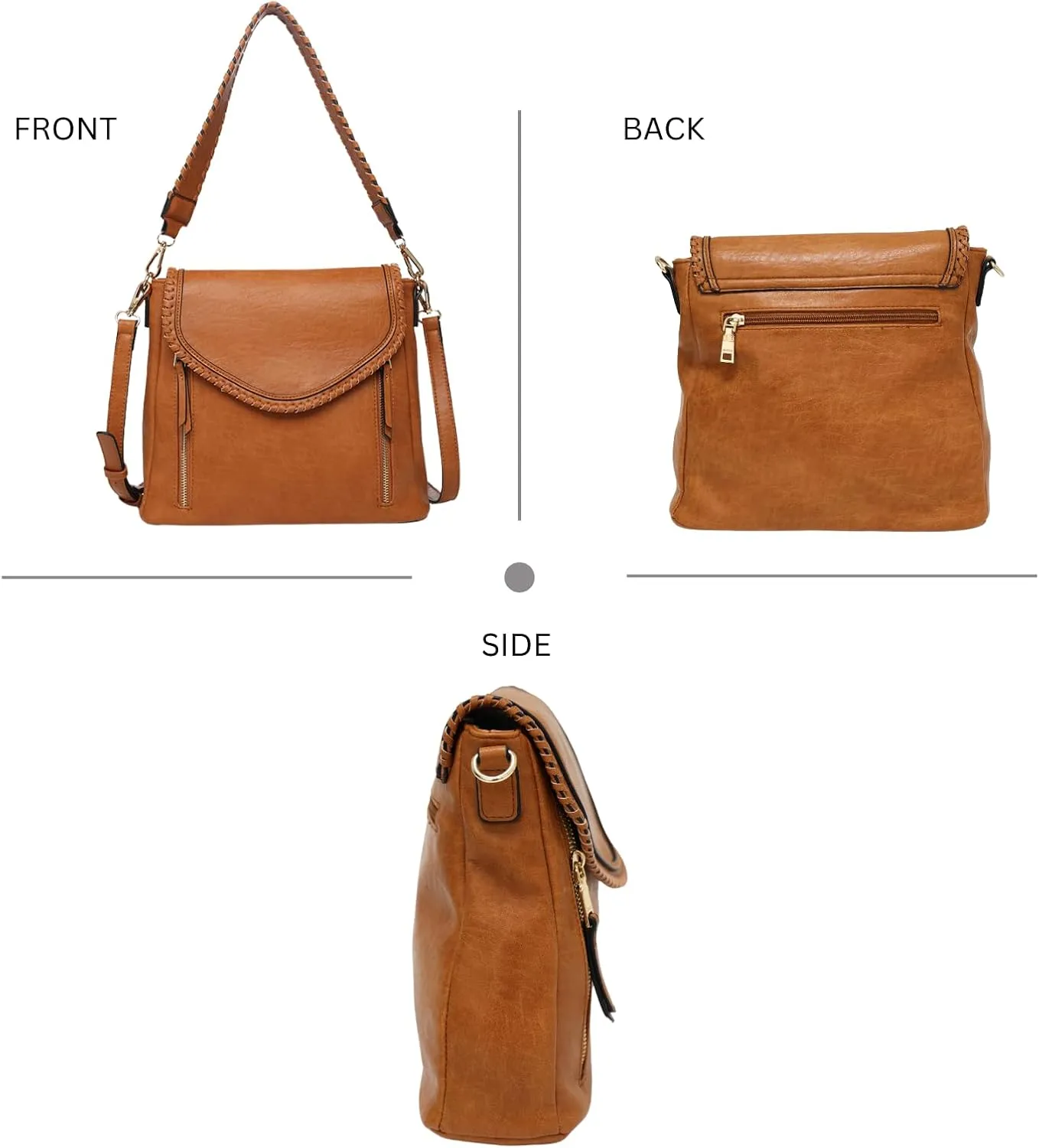 Lorelei Crossbody Hobo Purses for Women Vegan Leather Shoulder bag Handbag with 2 Straps