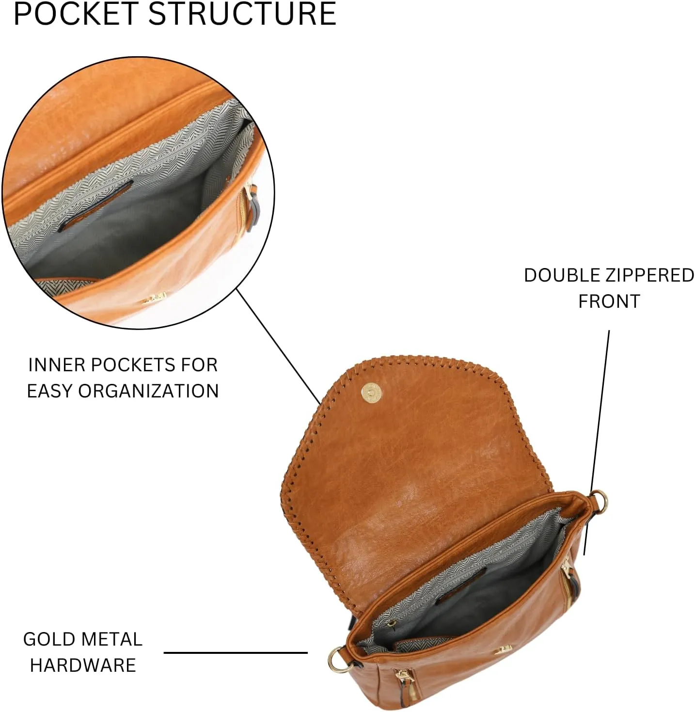 Lorelei Crossbody Hobo Purses for Women Vegan Leather Shoulder bag Handbag with 2 Straps