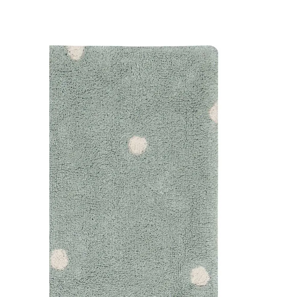 Lorena Canals Mushroom Hunters Mini Dot Blue Sage Machine Washable Cotton Rug - 150x100cm (Pre-Order; Est. Delivery in 4-8 Weeks)