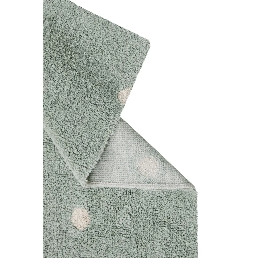 Lorena Canals Mushroom Hunters Mini Dot Blue Sage Machine Washable Cotton Rug - 150x100cm (Pre-Order; Est. Delivery in 4-8 Weeks)