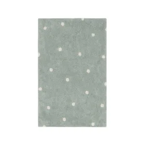 Lorena Canals Mushroom Hunters Mini Dot Blue Sage Machine Washable Cotton Rug - 150x100cm (Pre-Order; Est. Delivery in 4-8 Weeks)
