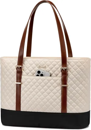 LOVEVOOK Laptop Bag for Women, 15.6 Inch Work Tote Computer Bag With Large Cup Holder, Lightweight Large Laptop Briefcase for Travel, Bussiness, Teacher