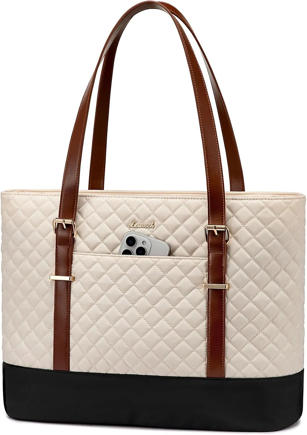 LOVEVOOK Laptop Bag for Women, 15.6 Inch Work Tote Computer Bag With Large Cup Holder, Lightweight Large Laptop Briefcase for Travel, Bussiness, Teacher