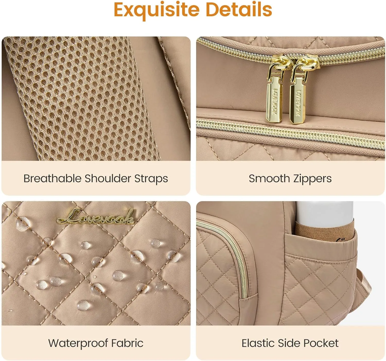 LOVEVOOK Small Diaper Bag Backpack, Waterproof Diaper Bags for Baby Girl Boy with Changing Pad, Stylish Baby Diaper Bag, Travel Diaper Bag for Mom Dad with Stroller Buckles,14 Inch