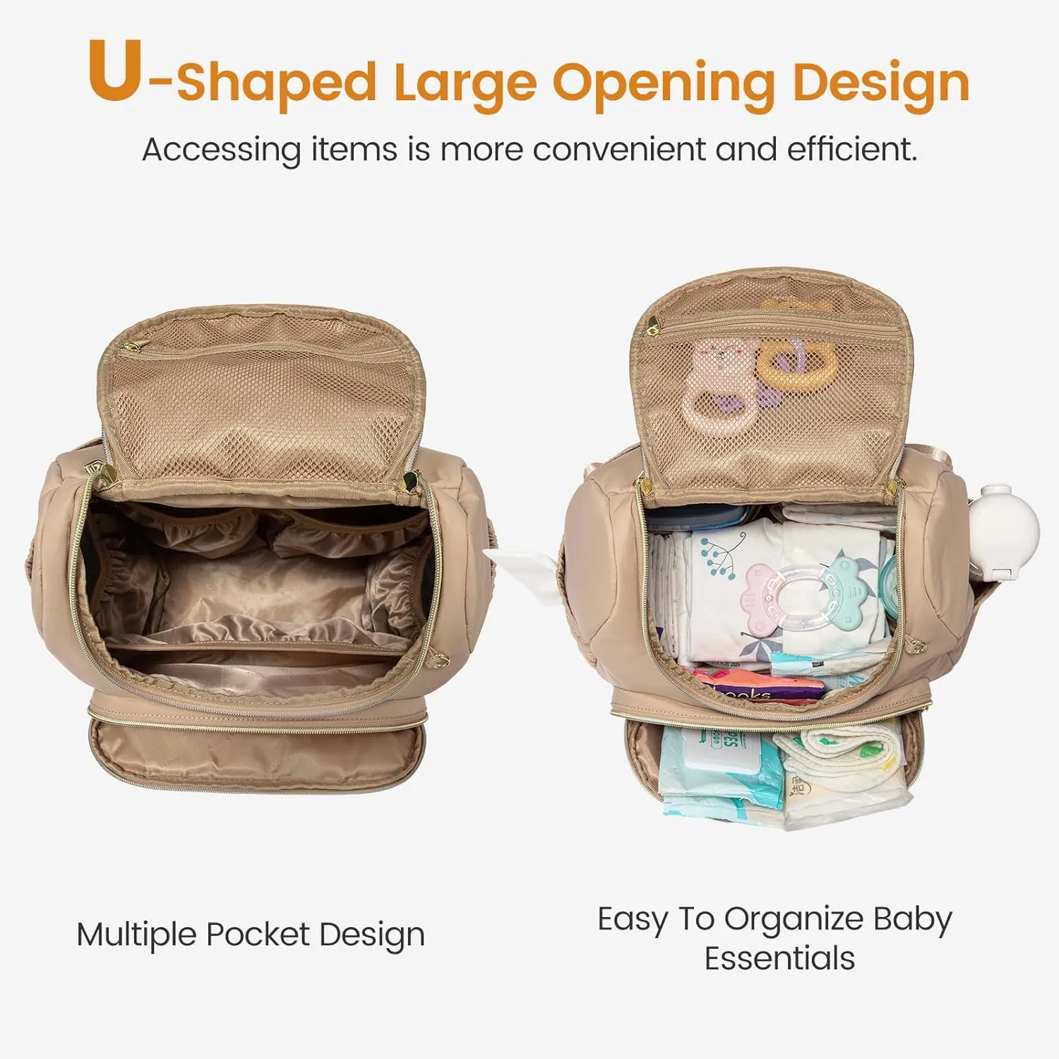LOVEVOOK Small Diaper Bag Backpack, Waterproof Diaper Bags for Baby Girl Boy with Changing Pad, Stylish Baby Diaper Bag, Travel Diaper Bag for Mom Dad with Stroller Buckles,14 Inch