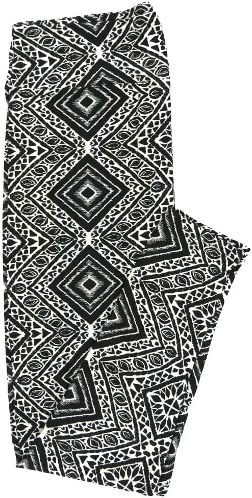 Lularoe Tall Curvy (TC fits Sizes 12-18) Gods Eye Diamond Geometric Black Gray Buttery Soft Adult Leggings