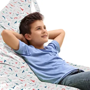 Lunarable Seagulls Lounger Chair Bag, Group of Seabirds Feeders Boundless Fly Springtime Travel Warm Weather Climate, High Capacity Storage with Handle Container, Lounger Size, Multicolor
