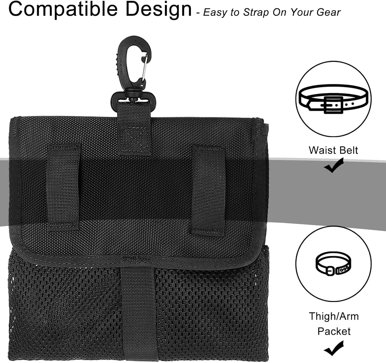 Luwint Diving Waist Bag Scuba Mesh Bag Multi Purposes Storage Bag for Water Sport Scuba Animal Feeding Fishing Hunting Shell Collecting Ocean Cleaning Underwater Trash