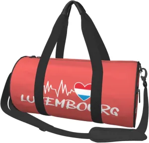 Luxembourg Heartbeat Duffel Bag Gym Bag Travel Sports Tote Large Foldable Beach Swim Yoga5