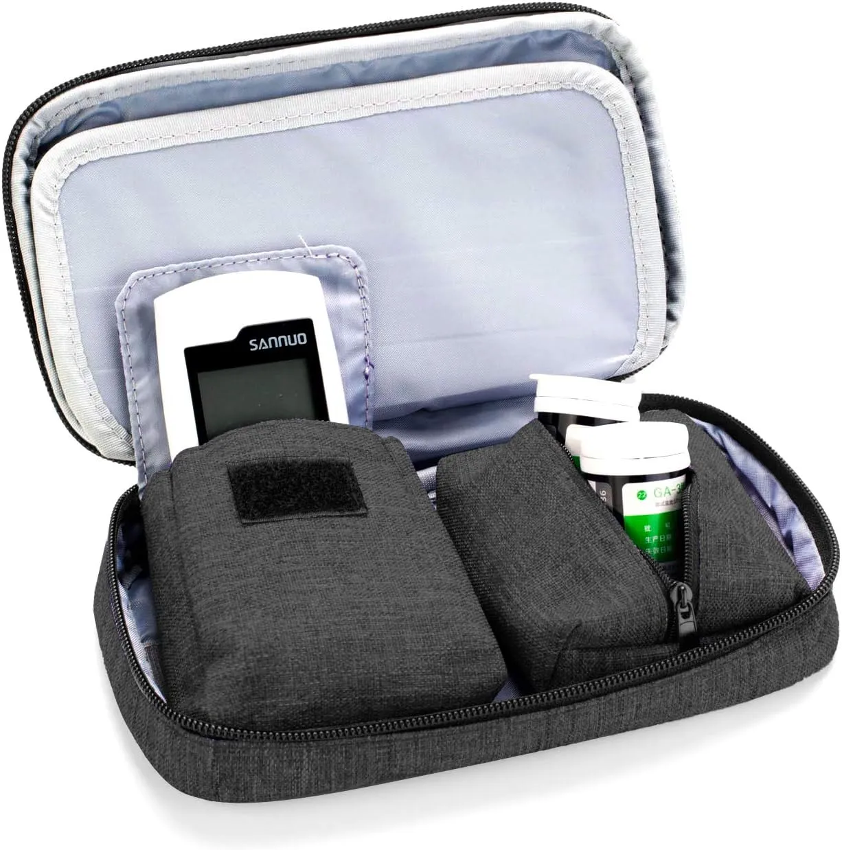 LUXJA Diabetic Supplies Travel Case, Storage Bag for Glucose Meter and Other Diabetic Supplies (Bag Only), Black