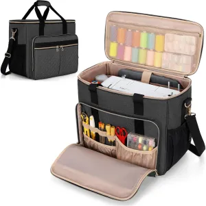 LUXJA Sewing Machine Case with Multiple Pockets, Portable Sewing Machine Bag Compatible with Most Standard Brother, Singer, Janome Sewing Machines, Black