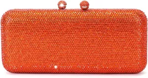 Luxury Crystal Evening Bags Long Rhinestone Box Clutch Diamond Clutch Handbag Formal Party Wedding Bridal Purse