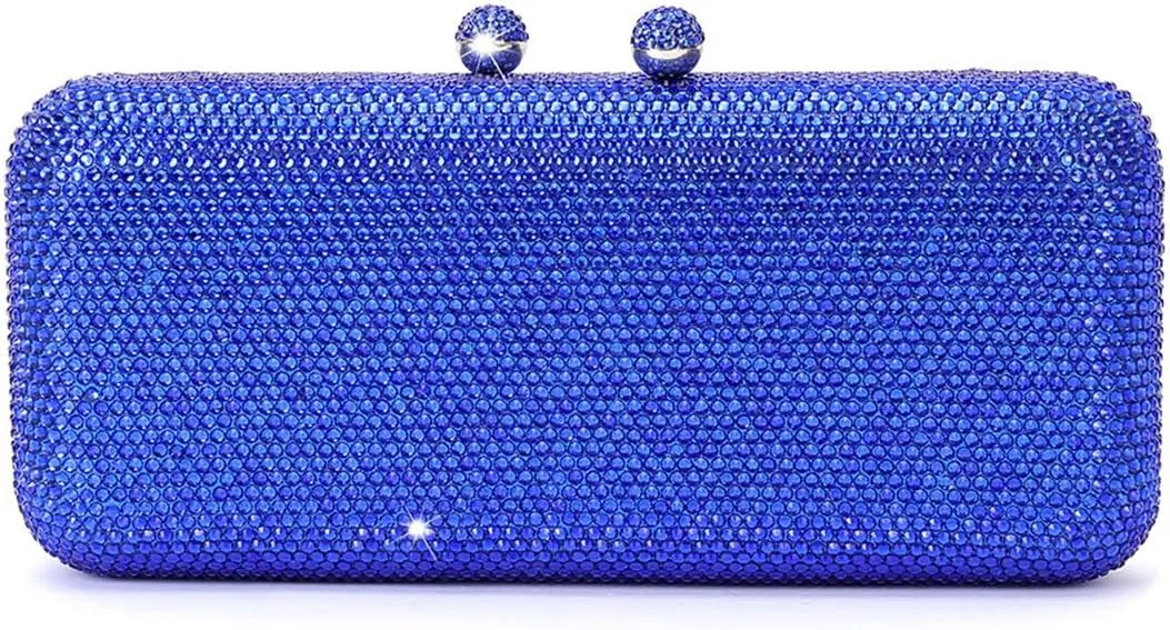 Luxury Crystal Evening Bags Long Rhinestone Box Clutch Diamond Clutch Handbag Formal Party Wedding Bridal Purse