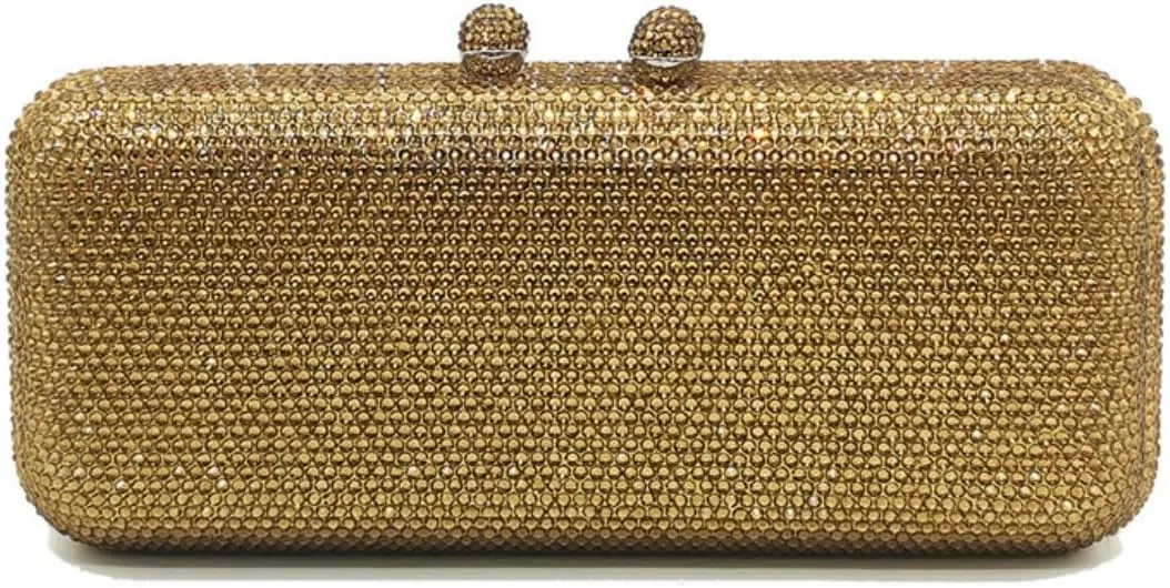 Luxury Crystal Evening Bags Long Rhinestone Box Clutch Diamond Clutch Handbag Formal Party Wedding Bridal Purse