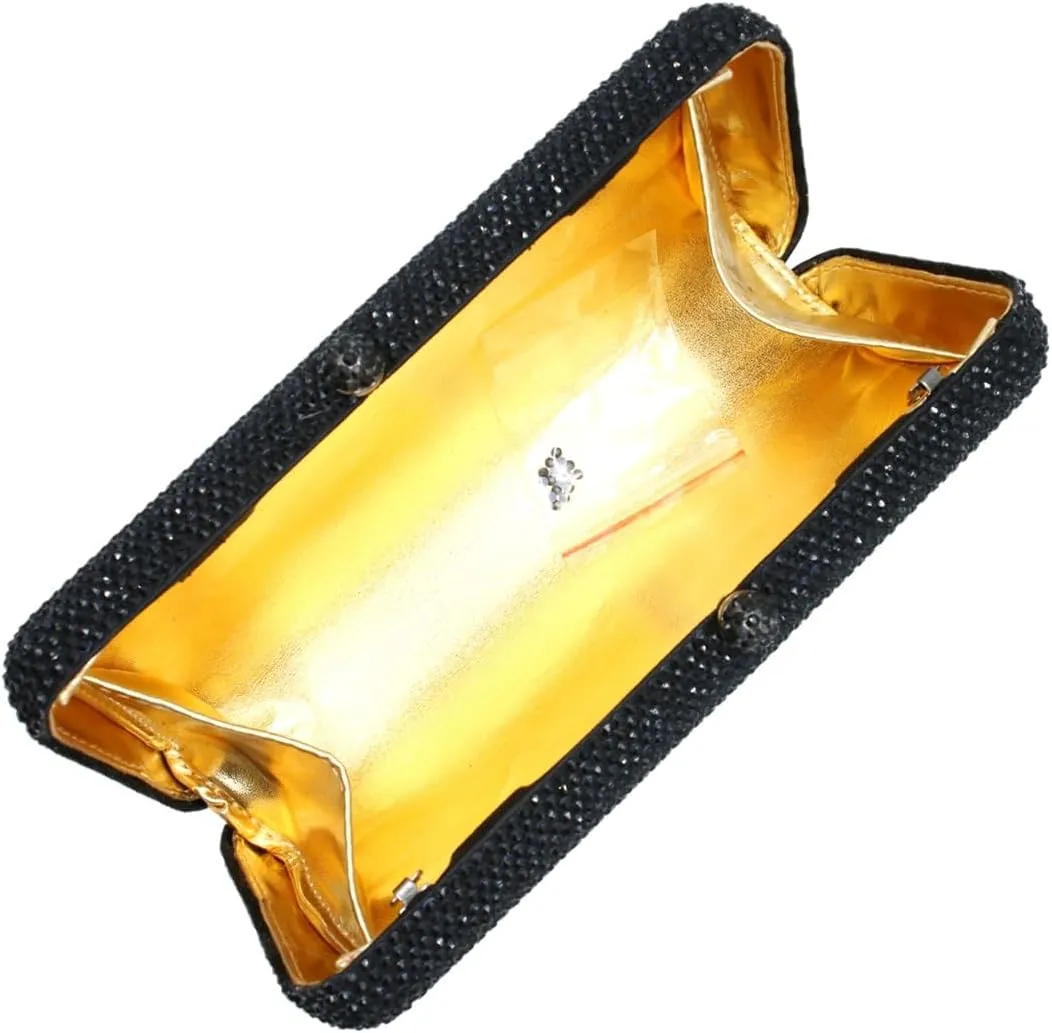 Luxury Crystal Evening Bags Long Rhinestone Box Clutch Diamond Clutch Handbag Formal Party Wedding Bridal Purse