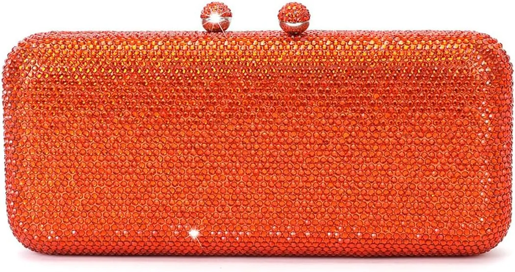 Luxury Crystal Evening Bags Long Rhinestone Box Clutch Diamond Clutch Handbag Formal Party Wedding Bridal Purse