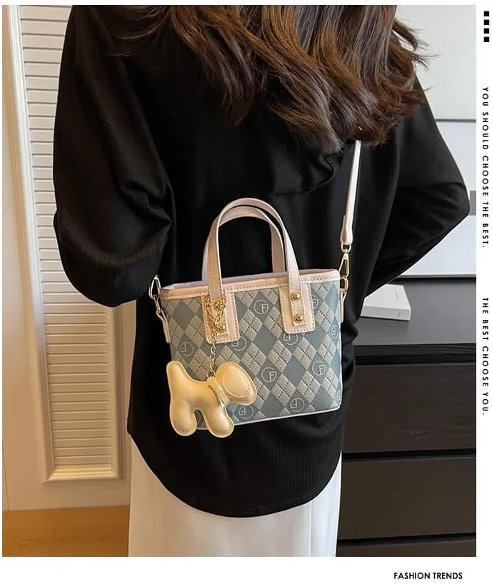Luxury Geometric Diamond Pattern Small Crossbody Bag for Women |，trendy Textured Bucket Handbag with High-end Appeal