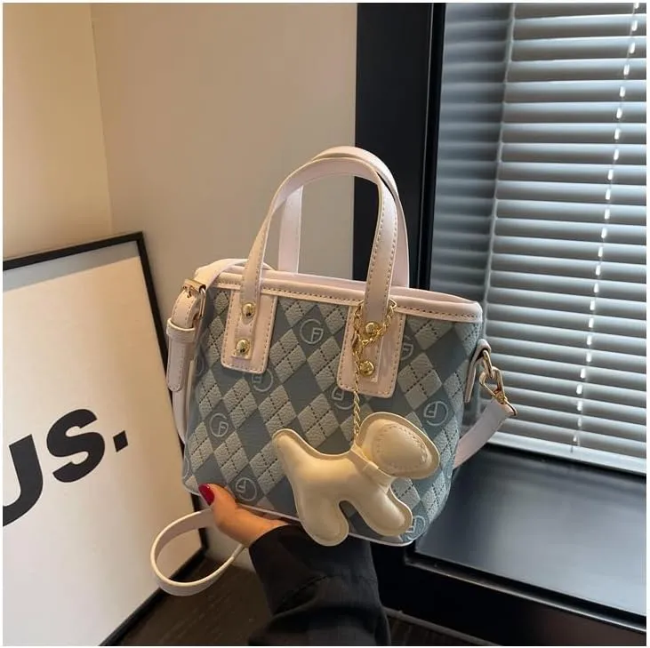 Luxury Geometric Diamond Pattern Small Crossbody Bag for Women |，trendy Textured Bucket Handbag with High-end Appeal