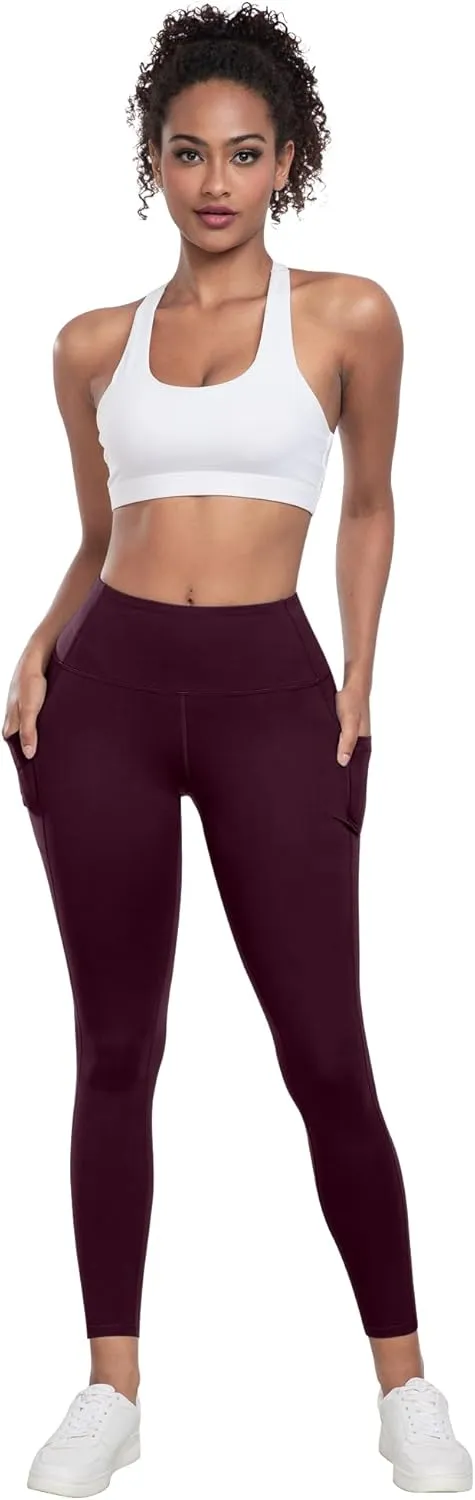 LZYVOO Leggings with Pockets for Women, 6 Packs Soft High Waisted Tummy Control Workout Yoga Pants
